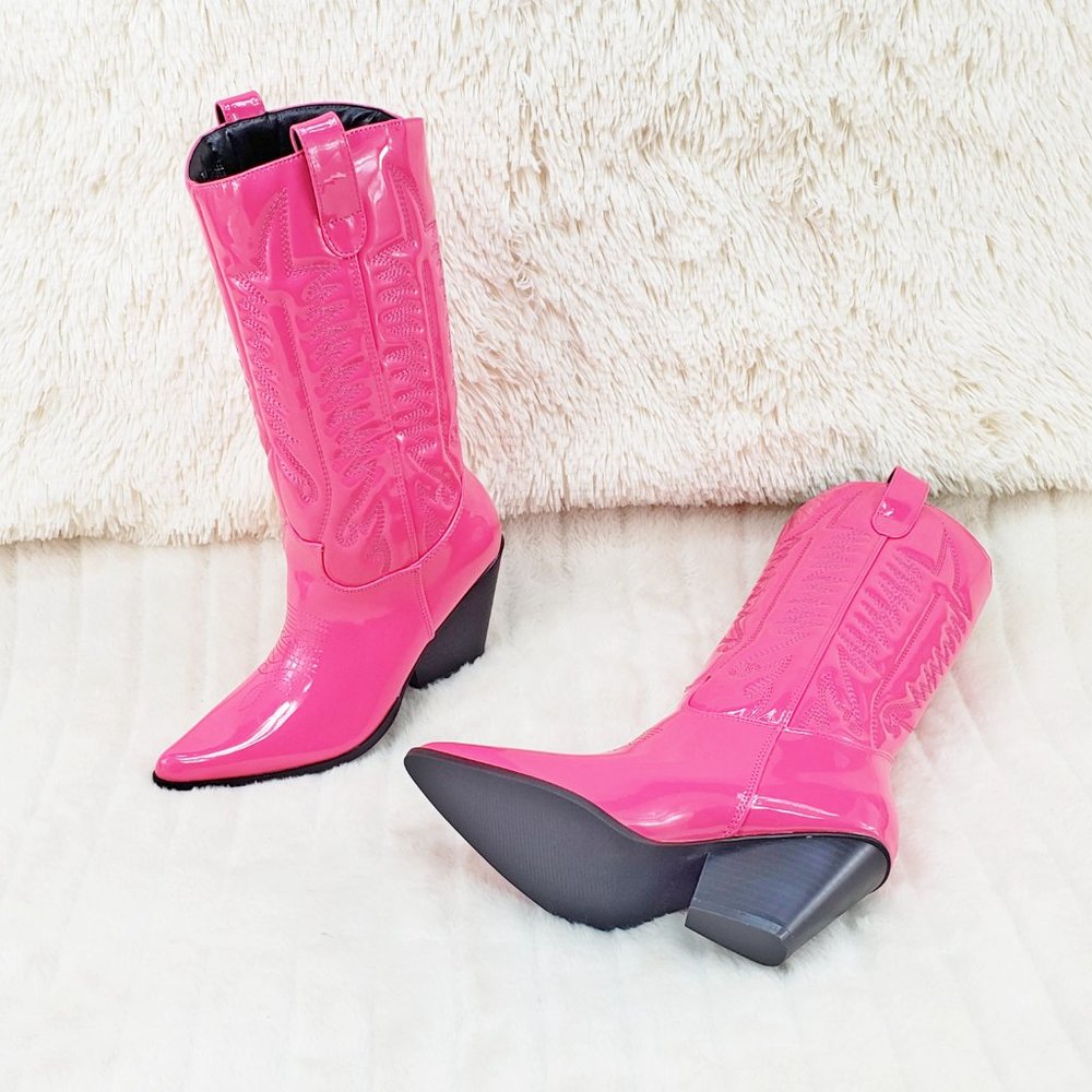 Hot Pink Western Cowboy Cowgirl Boots - Picture 8 of 13